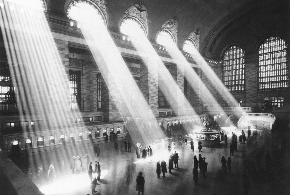 Sunlight streams through the windows in the concourse at Grand Central Terminal in New York City in 1954 | AP Photo